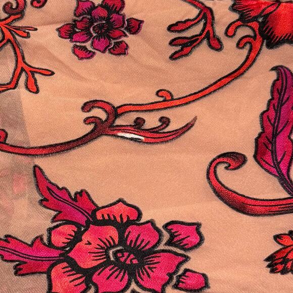 For Love & Lemons Dress Saffron Mini Floral Crochet Lace Velvet Sheer Boho XS - Picture 10 of 11